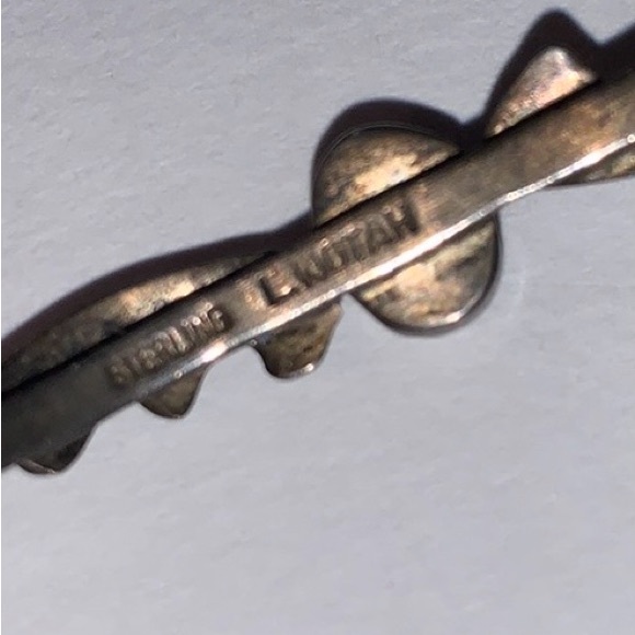 L Notah Navajo Onxy Sterling Vintage 60’s Cuff/Bracelet - Picture 4 of 4